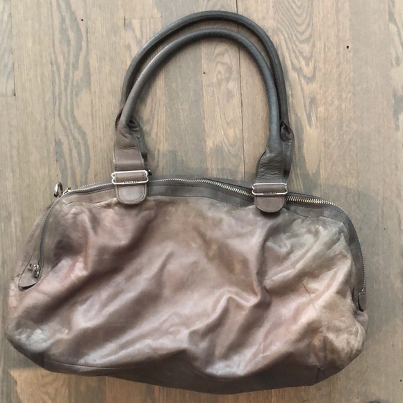 Medium-sized grey leather Rudsak shoulder bag - Picture 3 of 5